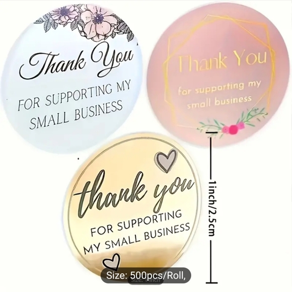 500 Thank You For Supporting My Small Business Stickers - Picture 3 of 5